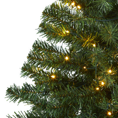 Nearly Natural 4 Foot Northern Tip Pine With 100 Clear Led Lights Pre-Lit Christmas Tree