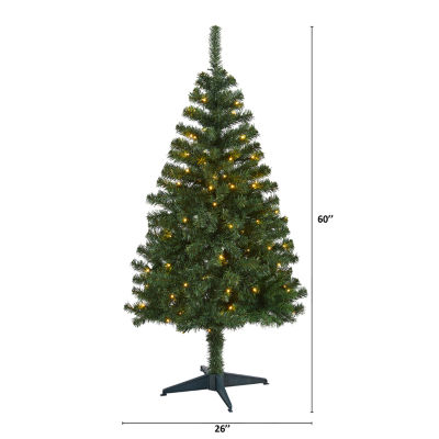 Nearly Natural 5 Foot Northern Tip Pine With 150 Clear Led Lights Pre-Lit Christmas Tree