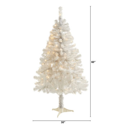 Nearly Natural 5 Foot White Pine With 350 Bendable Branches And 150 Clear Led Lights Pre-Lit Christmas Tree