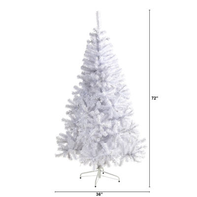 Nearly Natural 6 Foot White Pine With 680 Bendable Branches And 250 Clear Led Lights Pre-Lit Christmas Tree