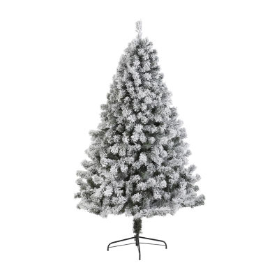 Nearly Natural 7 Foot West Virginia Flocked Fir Christmas Tree