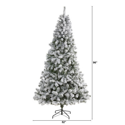 Nearly Natural 8 Foot West Virginia Flocked Fir Christmas Tree