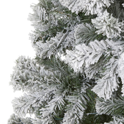 Nearly Natural 8 Foot West Virginia Flocked Fir Christmas Tree