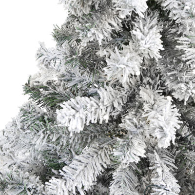 Nearly Natural Foot Rock Springs Flocked Spruce Christmas Tree