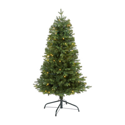 Nearly Natural 4 Foot Vermont Fir With 100 Clear Led Lights Pre-Lit Christmas Tree