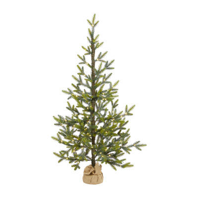 Nearly Natural 4 Foot Fir With Burlap Base Pre-Lit Christmas Tree