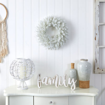 Nearly Natural 18" Spruce Indoor Pre-Lit Christmas Wreath