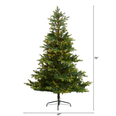 Nearly Natural 6 Foot North Carolina Spruce With 631 Bendable Branches And 350 Clear Lights Pre-Lit Christmas Tree