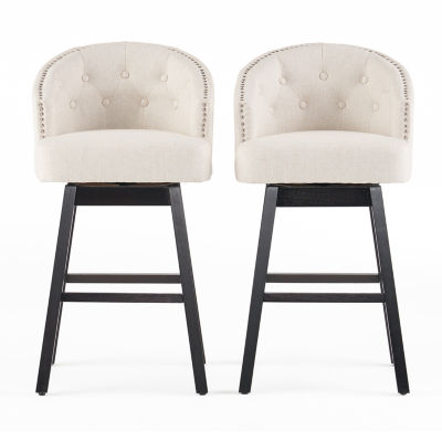 Ogden 2pc. Upholstered Swivel Bar Stool, Color Beige JCPenney
