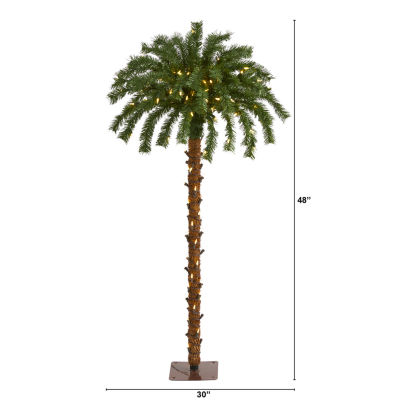 Nearly Natural Foot Palm With Warm White Led Lights Pre-Lit Tropical Christmas Tree