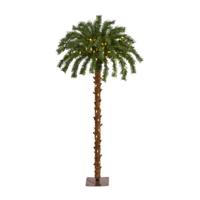 Nearly Natural Foot Palm With Warm White Led Lights Pre-Lit Tropical Christmas Tree