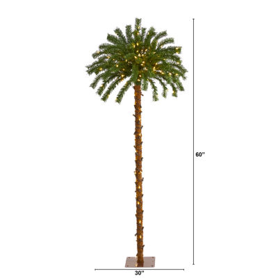 Nearly Natural 5 Foot Christmas Palm With 150 Warm White Led Lights Pre-Lit Tropical Christmas Tree