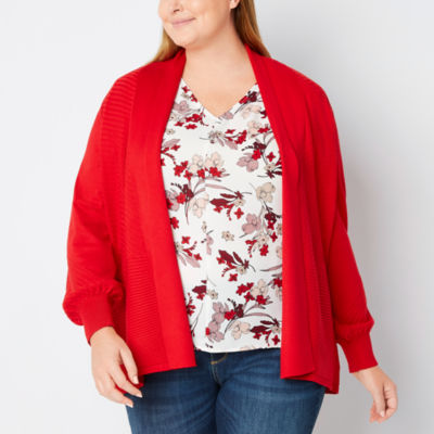 Liz Claiborne Womens Long Sleeve Open Front Cardigan JCPenney