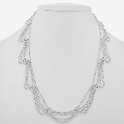 Monet Jewelry Silver Tone Scallop 17 Inch Collar Necklace