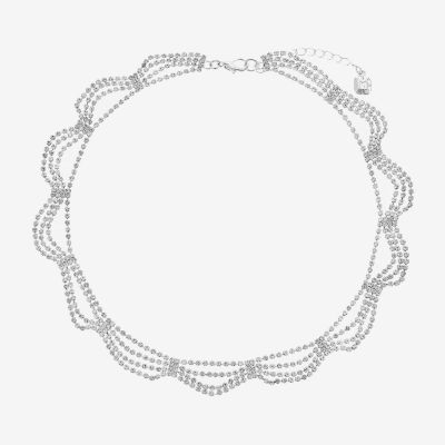Monet Jewelry Silver Tone Scallop 17 Inch Collar Necklace