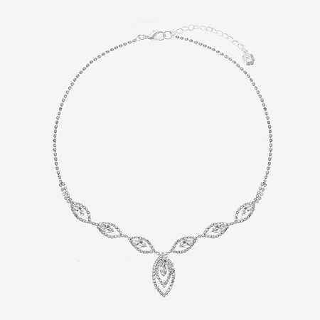 Monet Jewelry Silver Tone Glass 17 Inch Y Necklace, One Size, White