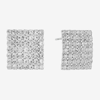 Monet Jewelry Timeless Silver Tone 22mm Square Stud Earrings