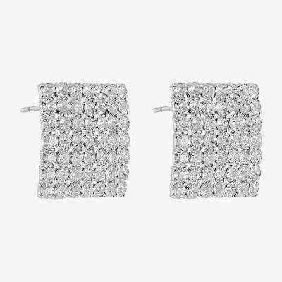 Monet Jewelry Timeless Silver Tone 22mm Square Stud Earrings