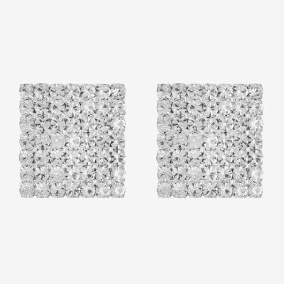 Monet Jewelry Timeless Silver Tone 22mm Square Stud Earrings
