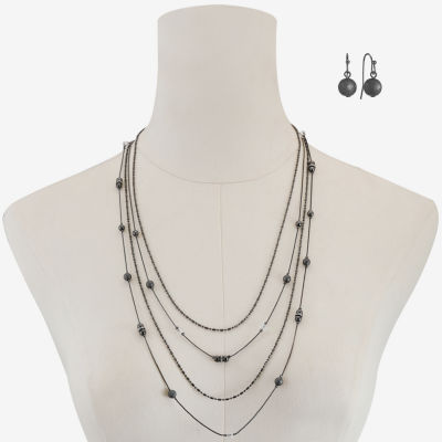 Liz Claiborne Multi-Strand Necklace And Drop Earring 2-pc. Jewelry Set