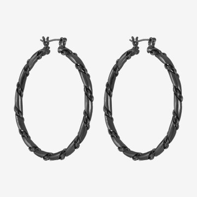 Liz Claiborne Textured Womens 42mm Hypoallergenic Hoop Earrings