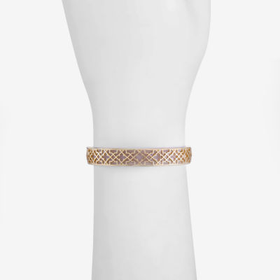 Liz Claiborne Filigree Gold Tone Round Bangle Bracelet