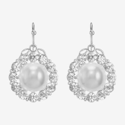 Monet Jewelry Simulated Pearl Drop Earrings, Color: White - JCPenney