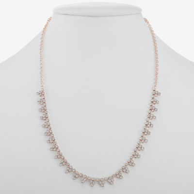 Monet Jewelry Rose Gold Glass 17 Inch Rolo Collar Necklace