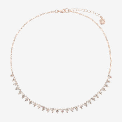 Monet Jewelry Rose Gold Glass 17 Inch Rolo Collar Necklace