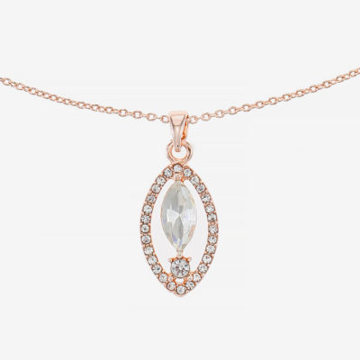 Monet Jewelry Rose Gold Pendant Necklace And Stud Earring Rose Tone 2-pc. Jewelry Set