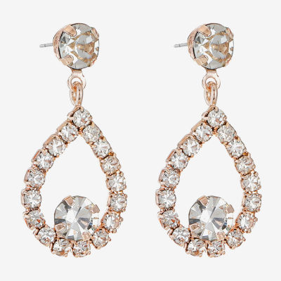 Monet Jewelry Rose Gold Glass Drop Earrings
