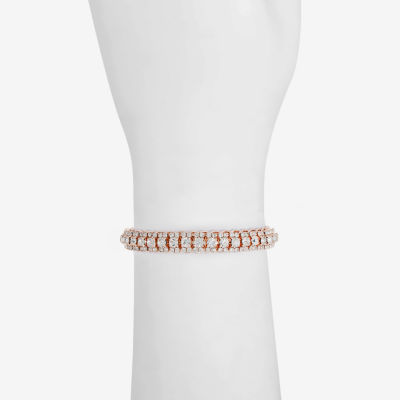 Monet Jewelry Rose Gold Womens Glass Cuff Bracelet