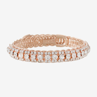 Monet Jewelry Rose Gold Glass Cuff Bracelet