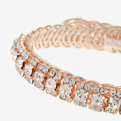 Monet Jewelry Rose Gold Womens Glass Cuff Bracelet