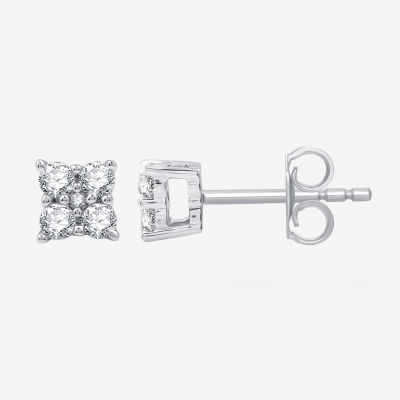 1/4 CT. T.W. Lab Grown White Diamond Sterling Silver 4.7mm Stud Earrings