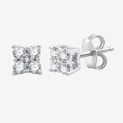 1/4 CT. T.W. Lab Grown White Diamond Sterling Silver 4.7mm Stud Earrings