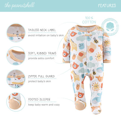 The Peanutshell Sunshine Baby Unisex 3-pc. Sleep and Play