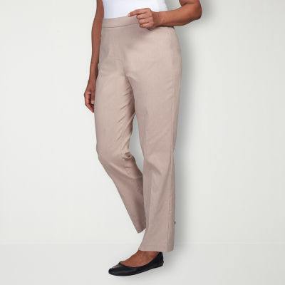 Alfred Dunner Classics Womens Mid Rise Straight Pull-On Pants