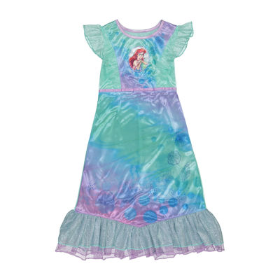 Disney Collection Little & Big Girls Ariel Princess The Little Mermaid Crew Neck Sleeveless Nightgown