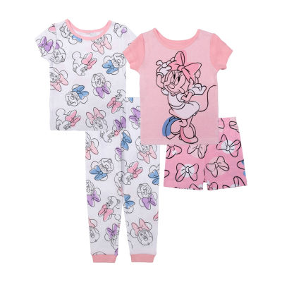 Disney Collection Toddler Girls 4-pc. Minnie Mouse Pajama Set
