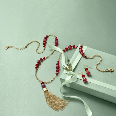 Liz Claiborne Tassel Womens Round 30 Inch Pendant Necklace