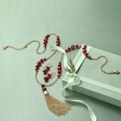 Liz Claiborne Tassel Womens Round 30 Inch Pendant Necklace