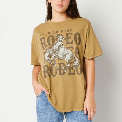New World Juniors Wild West Rodeo Womens Crew Neck Short Sleeve Graphic T-Shirt