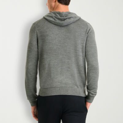 Van Heusen Essential Merino Mens Hooded Long Sleeve Pullover Sweater