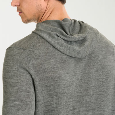 Van Heusen Essential Merino Mens Hooded Long Sleeve Pullover Sweater