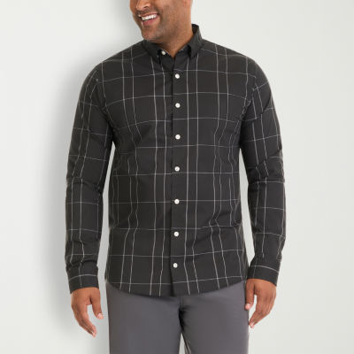 Van Heusen Big and Tall Mens Regular Fit Long Sleeve Plaid Button-Down Shirt