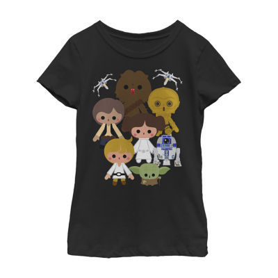 Little & Big Girls Crew Neck Short Sleeve Star Wars Graphic T-Shirt