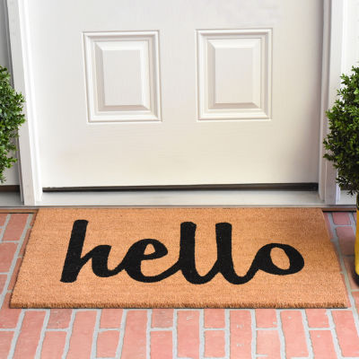 Calloway Mills Hello Coir Outdoor Rectangular Doormat