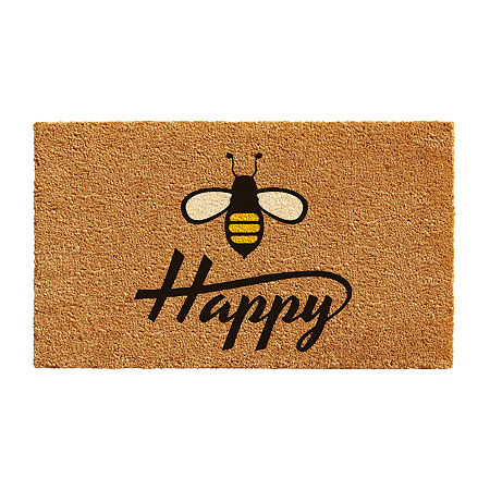 Calloway Mills Bee Happy Outdoor Rectangular Doormats, One Size, Black