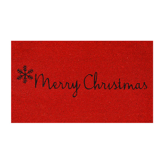 Calloway Mills Red Merry Christmas Outdoor Rectangular Doormat